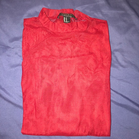 Red/Burgundy Mesh Bodysuit - Picture 2 of 4